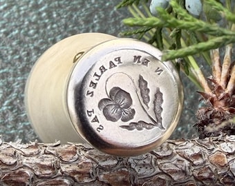 Pansy Wax Seal Stamp - Remake of Antique 19th Century Wax Seal French Motto Do Not Tell