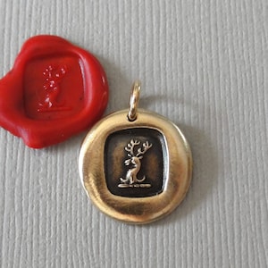 Tiny Stag Head Wax Seal Charm - Peace Harmony Antique Wax Seal Jewelry