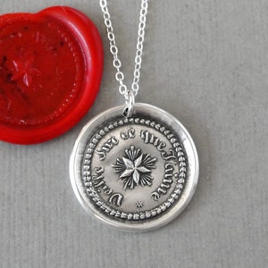 Watch Over The One I Love Wax Seal Necklace Silver Star - Antique Wax Seal Jewelry Polaris North Star