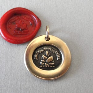 Come What May - Wax Seal Charm Solid As A Rock Antique Bronze Wax Seal Jewelry