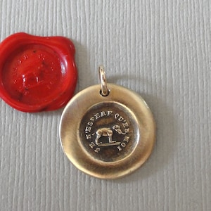 I Have Faith In Myself - Elephant Wax Seal Charm - Antique Wax Seal Jewelry French Strength Wit Motto