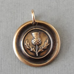 Thistle Wax Seal Charm - Scottish heritage emblem Scotland heraldry symbol wax seal jewelry pendant