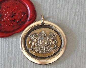 Pegasus Wax Seal Pendant - Always Faithful - Antique Bronze Winged Horse Wax Seal Jewelry