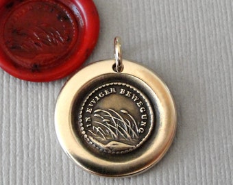 In Perpetual Motion - Wax Seal Charm - Destiny Motto Antieke Wax Seal Sieraden Hanger