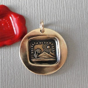 Nothing Without You Wax Seal Charm - Sun Flower Wax Seal Jewelry Pendant Antique Italian Love Message