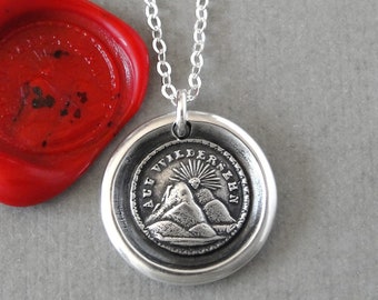 Wax Seal Necklace - Until We Meet Again - antique wax seal charm jewelry Setting Sun by RQP Studio