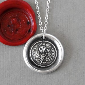 Wax Seal Necklace Not Without Thorns antique wax seal jewelry Rose Motto by RQP Studio