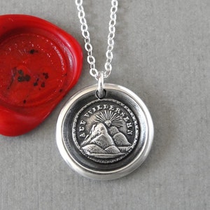 Wax Seal Necklace - Until We Meet Again - antique wax seal charm jewelry Setting Sun by RQP Studio
