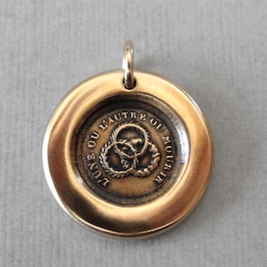 Wax Seal Charm Wisdom Learning Bravery - antique wax seal jewelry pendant with garland wreath