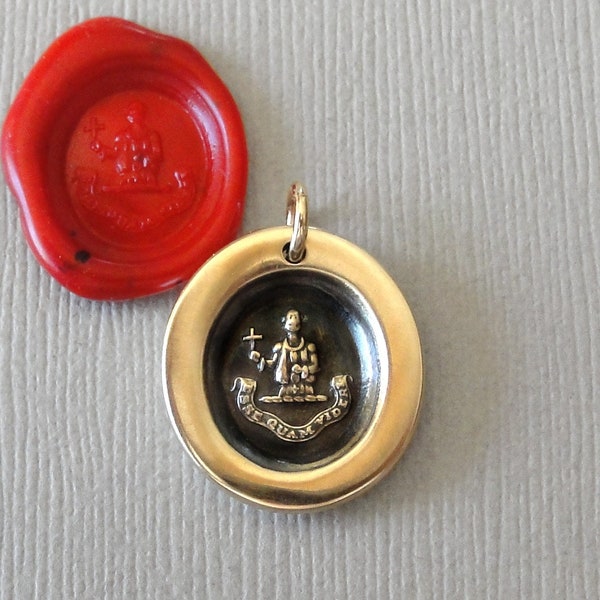 Wax Seal Charm Cicero - Be Yourself Antique Bronze Wax Seal Jewelry - To Be Rather Than Seem To Be