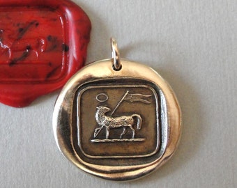 Lamb of God Wax Seal Charm - Agnus Dei antique wax seal charm jewelry Christian Faith Religious