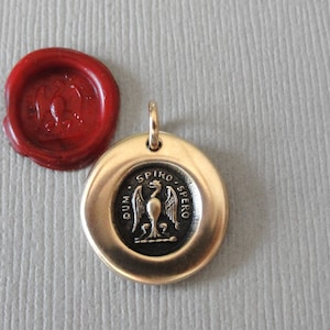 While I Breathe I Hope Wax Seal Charm - Eagle Antique Bronze Wax Seal Jewelry Pendant