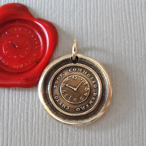 Wax Seal Pendant Keep Calm - Antique Wax Seal Jewelry Charm Quiet Without Active Within Italian Watch Motto