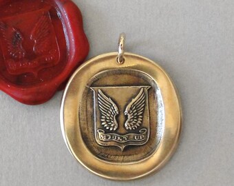 Wax Seal Pendant Protection - Mount Up - Antique Wax Seal Jewelry In Bronze
