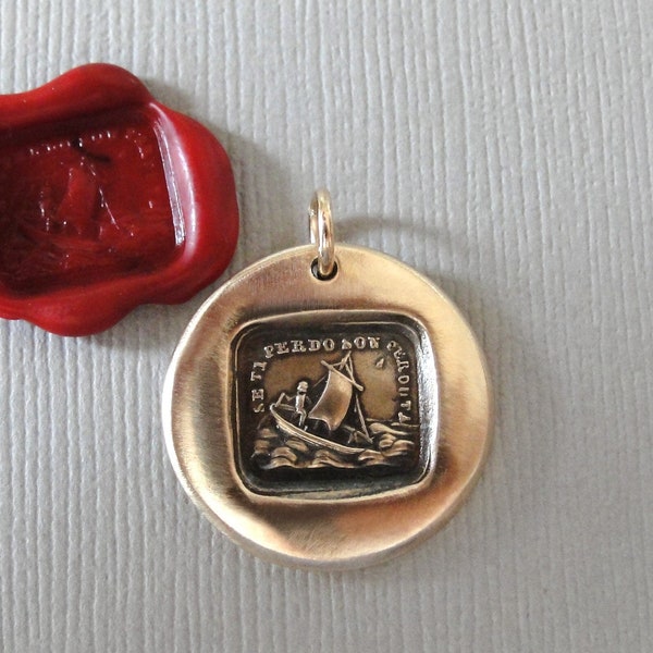 If I Lose You I Am Lost - Wax Seal Charm - antique wax seal jewelry pendant Italian love motto guiding star