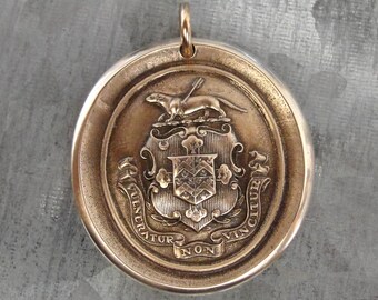 Wax Seal Pendant Wounded, But Not Defeated - Antique Bronze Jewelry With Otter
