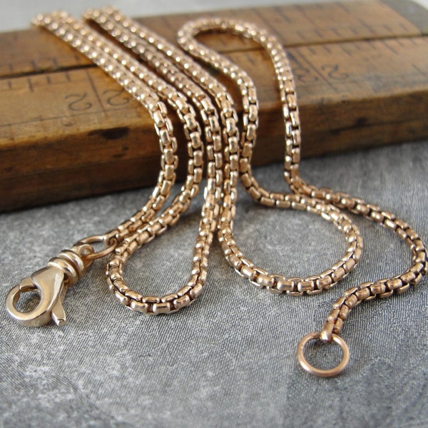 Shiny Bronze Box Chain 18 inch Necklace (1.7mm) for RQP Studio wax seal jewelry