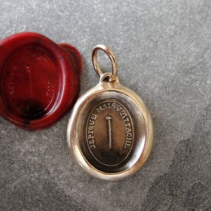 Wax Seal Charm Pin motto - antique wax seal jewelry pendant Personality Trait French quote