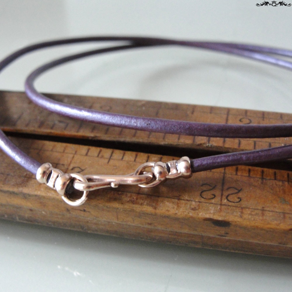 Pearl Lilac 2mm Leather Necklace Cord With Bronze Clasp -  Norway