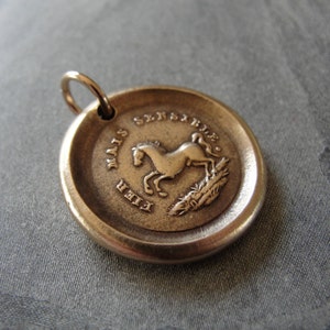 Horse Wax Seal Charm High Spirited - antique wax seal jewelry pendant Equestrian Horse Rearing by RQP Studio