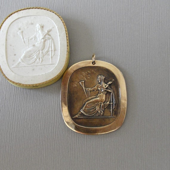 Vesta Grand Tour Medallion Pendant - Roman Mythology Jewelry - Goddess of Home and Family