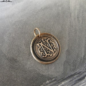 Wax Seal Charm Initial N wax seal jewelry pendant alphabet charms Letter N image 3