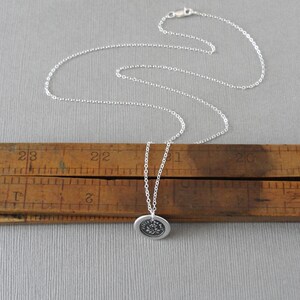 Forget Me Not Wax Seal Necklace In Silver Flower Wax Seal Charm Jewelry image 9