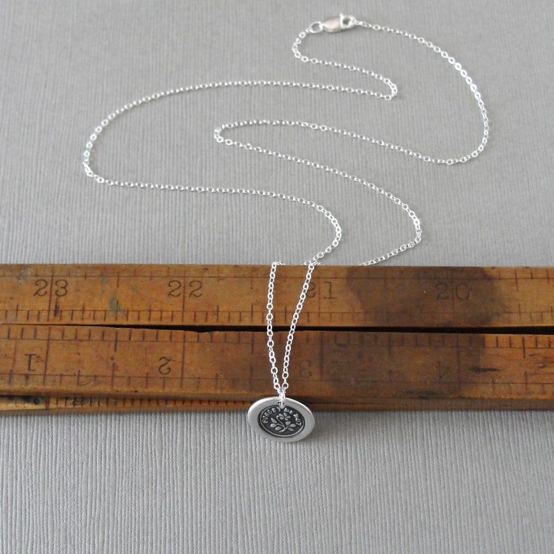 Forget Me Not Wax Seal Necklace In Silver Flower Wax Seal Charm Jewelry image 9