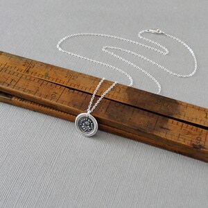 Forget Me Not Wax Seal Necklace In Silver Flower Wax Seal Charm Jewelry image 4