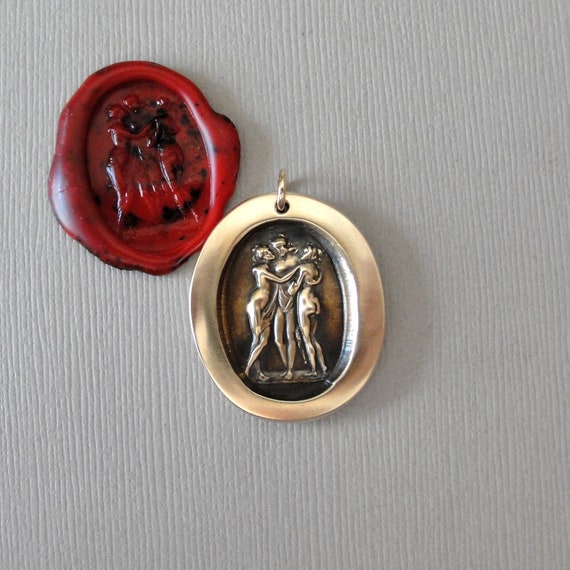 The Three Graces Wax Seal Pendant Antonio Canova s Charites