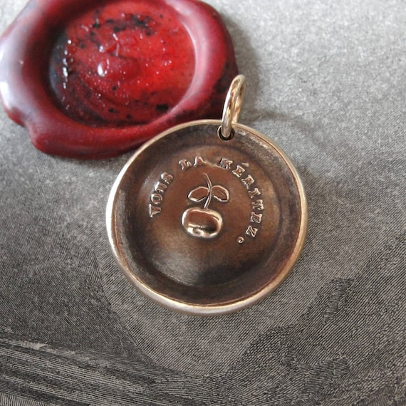 Golden Apple Wax Seal Charm Antique Wax Seal Jewelry Pendant Etsy