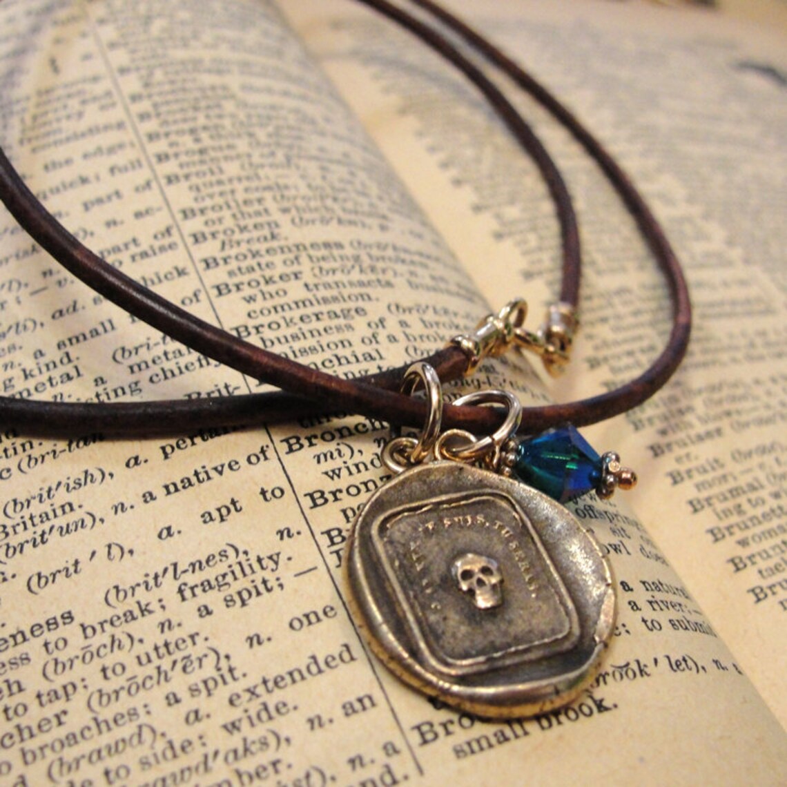 Vintage Brown 2mm Leather Necklace Cord With Bronze Clasp Etsy