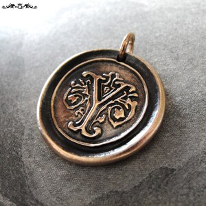 Wax Seal Charm Initial Y - wax seal jewelry pendant alphabet charms Letter Y