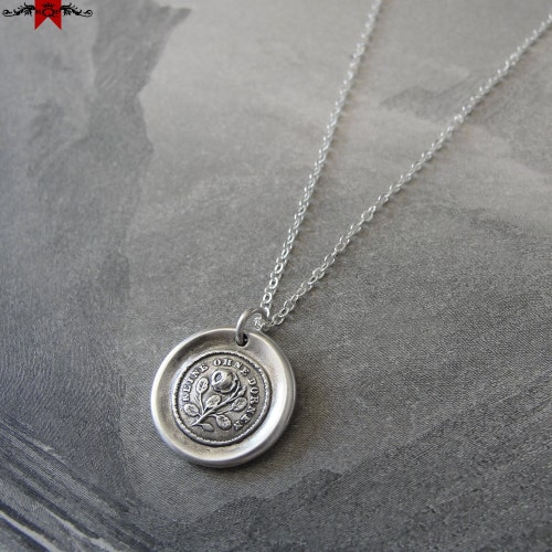 Buying Wax Seal Necklace Not Without Thorns antique wax seal jewelry Rose Motto by RQP Studio