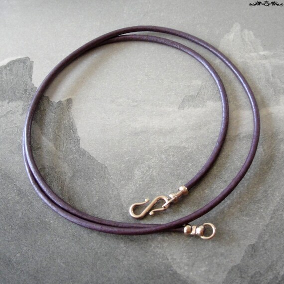 Antique Dark Brown 2mm Leather Necklace Cord With Bronze Clasp -  Israel