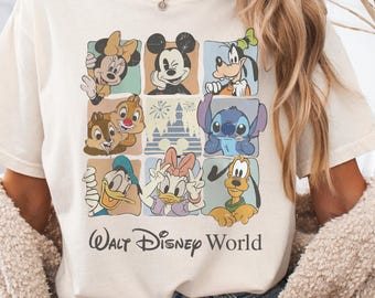 Comfort Colors Walt Disneyworld Retro Shirt, Vintage Disneyworld Tee, Mickey and Friends Vacation T-Shirt, Disney 2025 Trip Outfit