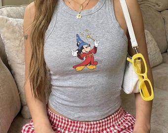 Fantasia Sorcerer Mickey Bella Canvas Racer Tank, Walt Disney Fantasia Mickey Top, Fantasia Mickey Tee, Disneyland Trip, Fantasia Tank Top