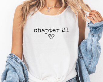 Custom Chapter Birthday Comfort Colors Tank Top, 21st Birthday Gift, Personalized Milestone Cloth Number Birthday Clothing, Birthday Apparel