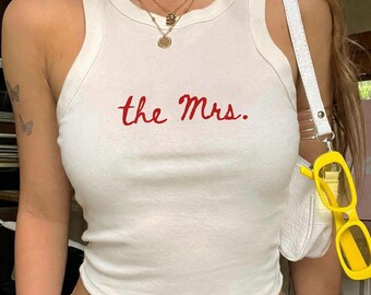 The MRS Bella Canvas Racer Tank Top, Custom Bride Tee, Wedding Gift for Her, Bridal Shower Gift, Honeymoon Top, Bachelorette Party