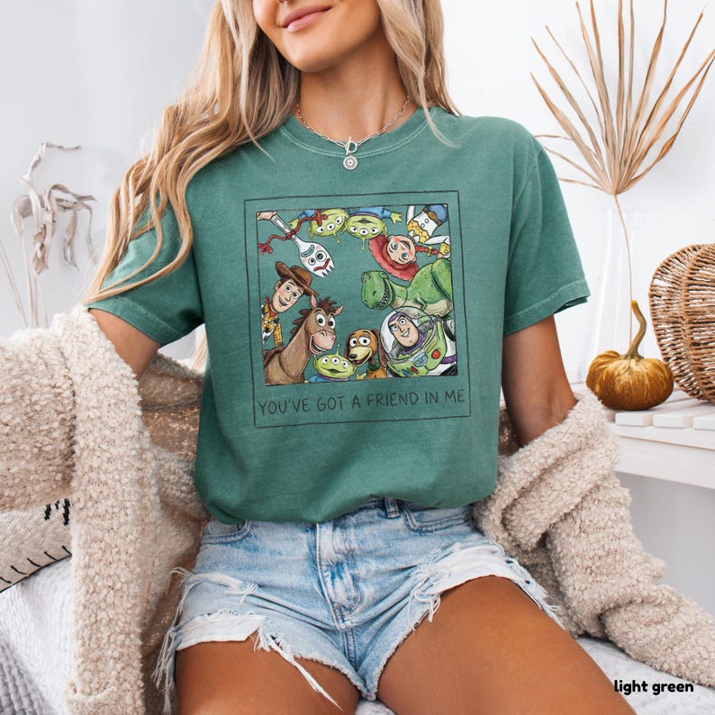 Retro Pixar Toy Story You've Got a Friend in Me Photo Shirt, Toy Story Land, Woody Buzz Jessie, Bullseye, Disney Vacation 2026 Matching Tee image 5