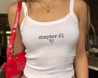 Custom Chapter Birthday Bella Canvas Strap Top, 21st Birthday Gift, Personalized Milestone Cloth Number Birthday Clothing, Birthday Apparel