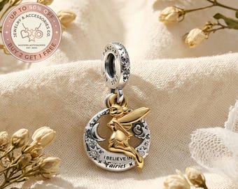 Disney Tingeling Himmelska Natten Hängande, Berlocker till armband, Silverberlock, Halsbandshänge, Present till henne, Resehänge, Mors dag