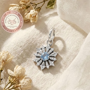 Disney Gefrorene Königin Elsa Schneeflocke baumeln, Charms für Armband, Silber Charm, Halskette Anhänger, Geschenk für Sie, Reise Anhänger, Muttertag
