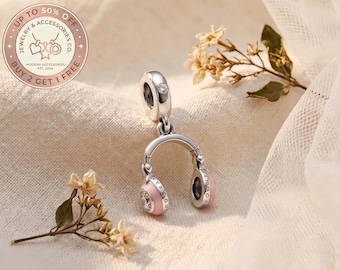 Hörlurar Silverberlock, Berlocker för armband, Silverberlock, Halsbandshänge, Present till henne, Resehänge, Mors dag
