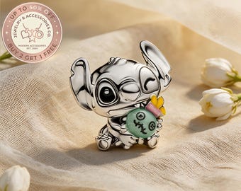 Disney Stitch Scrump Charm,Charms for bracelet, Necklace Pendant, Gift for Her, Travel Pendant, Mother's Day gift