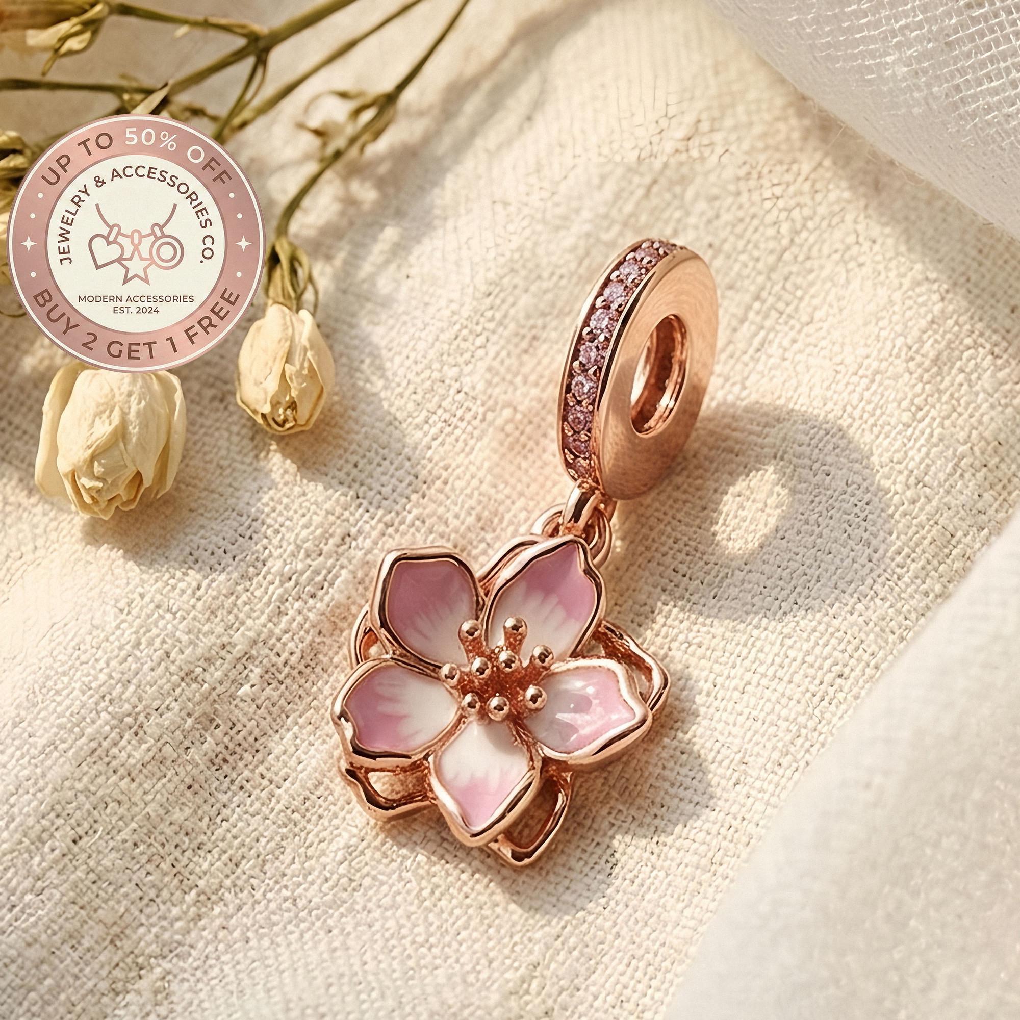 Cherry Blossom Dangle Charm Pandora - Etsy