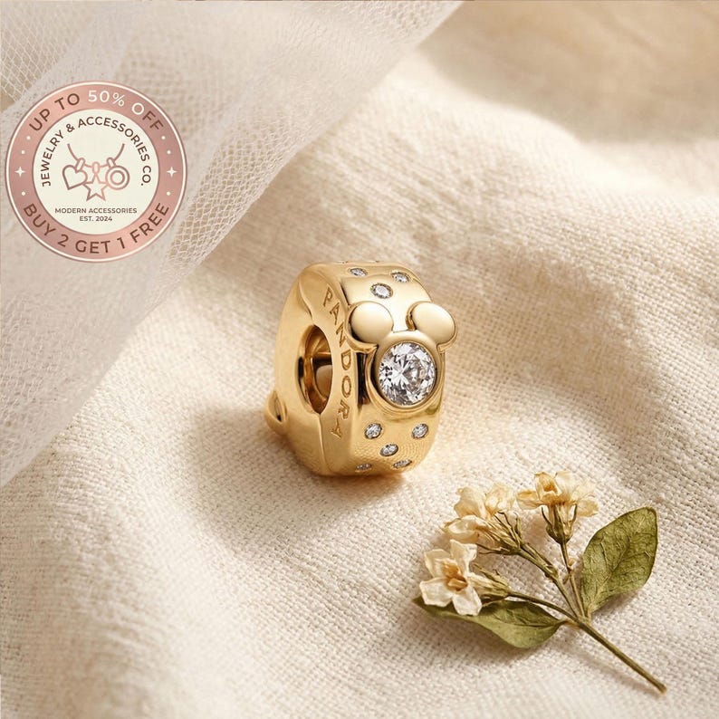 Disney Musse & Mimmi Pigg Klämma Berlock, Halsband Hänge, Present till henne, Resehänge, Mors dag-present bild 1