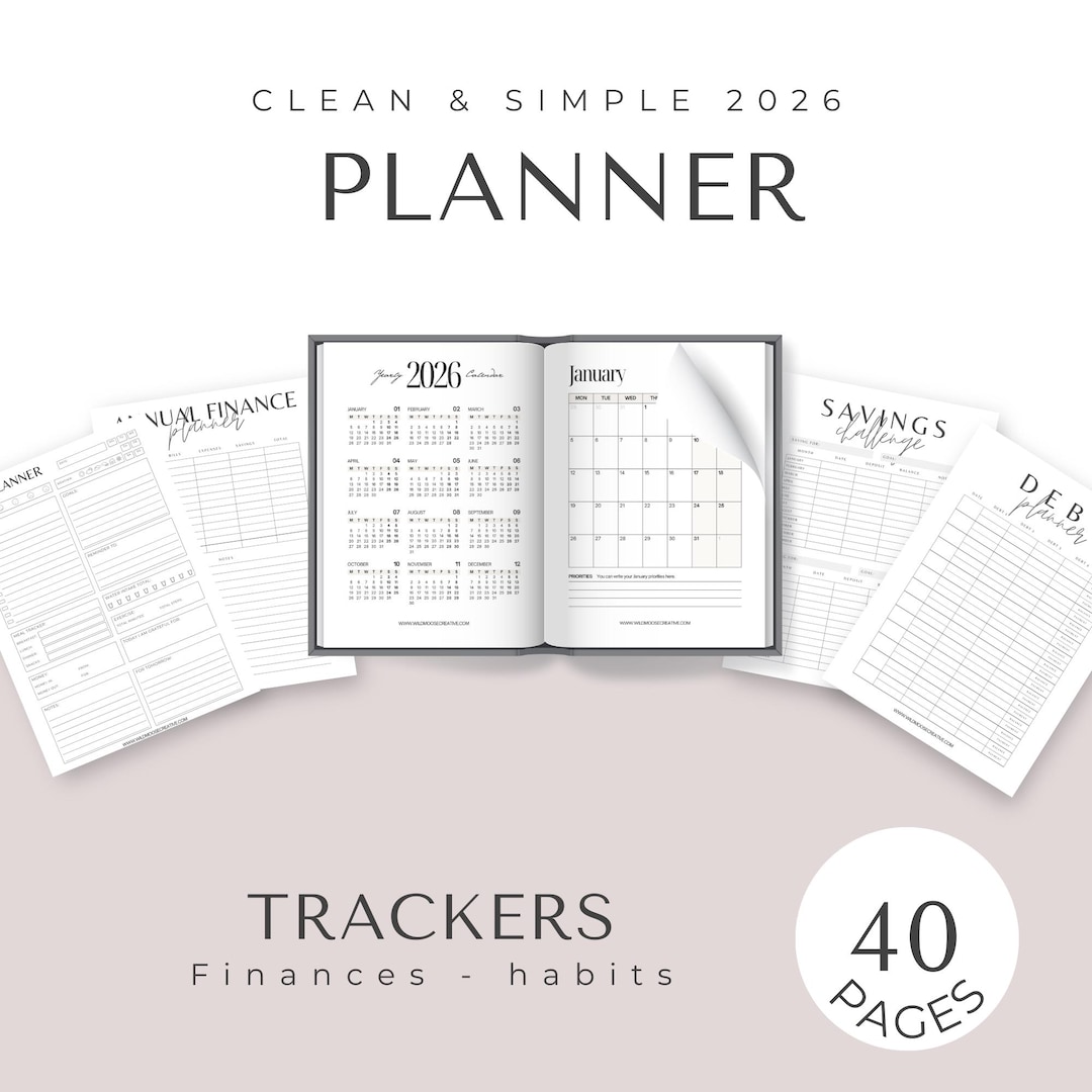 2026 PDF Planner - Digital or Printable - Clean and Easy to Use - Etsy