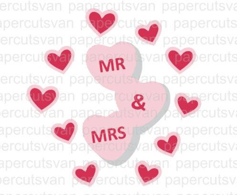 Valentines Hearts Svg Candy Heart Svg Mr And Mrs Etsy