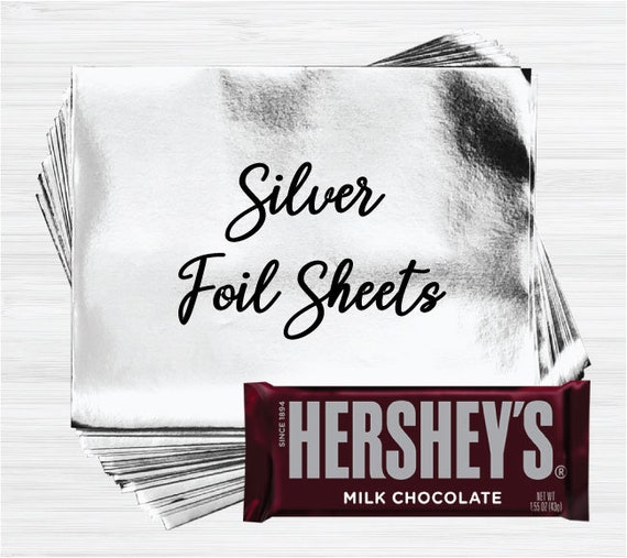Silver Shiny Candy Bar Wrapper Foil Sheets for overwrapping Hershey's Chocolate Bars DIY Il_570xn